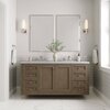 James Martin Vanities Chicago 60in Double Vanity, Whitewashed Walnut w/ 3 CM Carrara Marble Top 305-V60D-WWW-3CAR